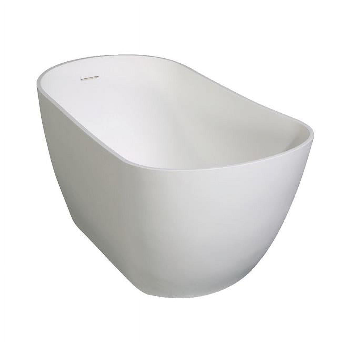 Arcticstone 52-Inch Matte White Solid Surface Freestanding Bathtub