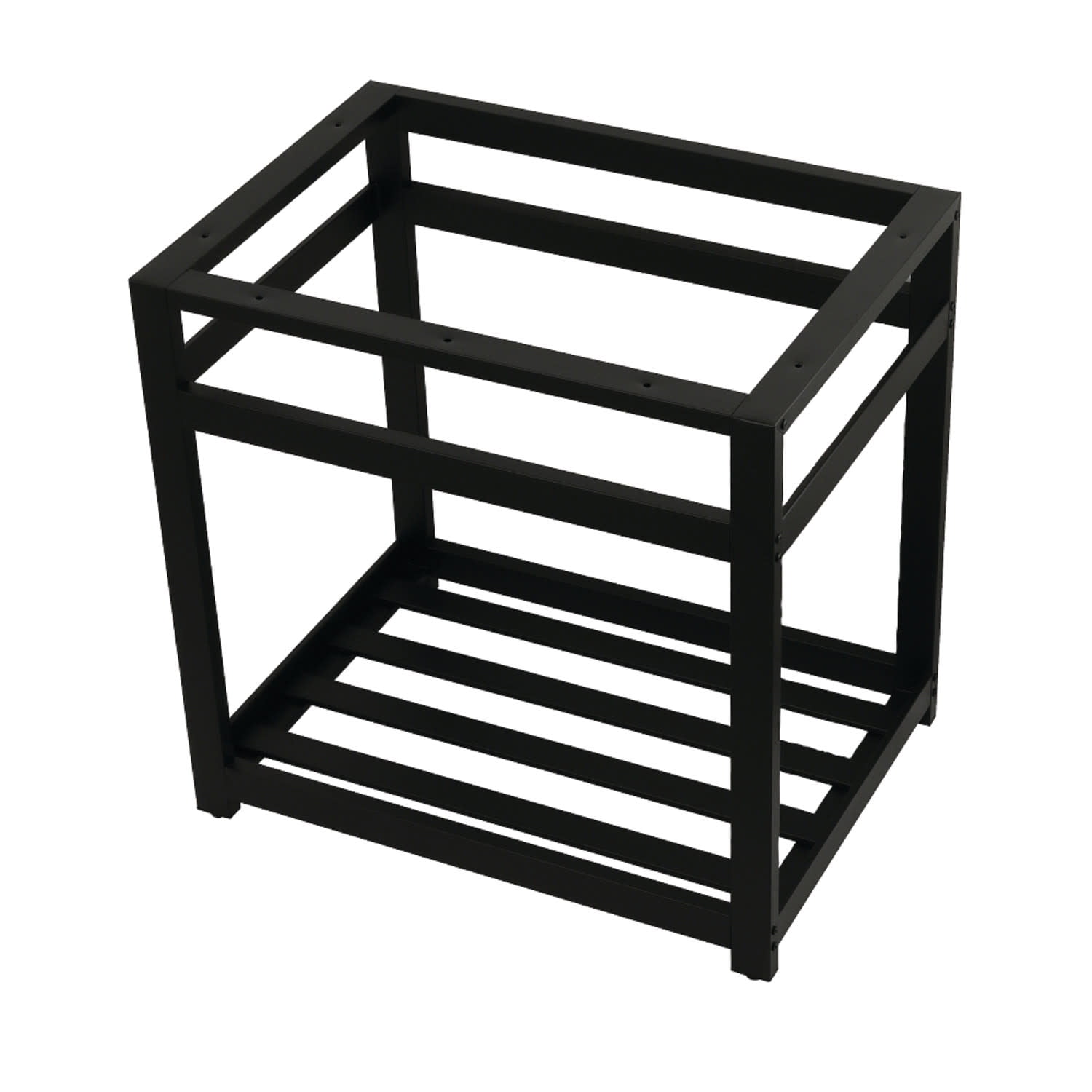 Matte Black Steel Console Sink Base with Shelf
