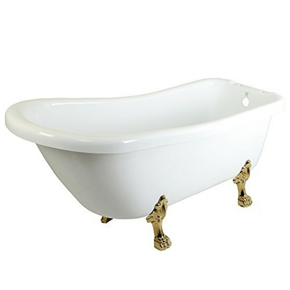 Kingston Brass Aqua Eden Serenity 67" Acrylic Clawfoot Slipper Tub with 7" Deck Drillings