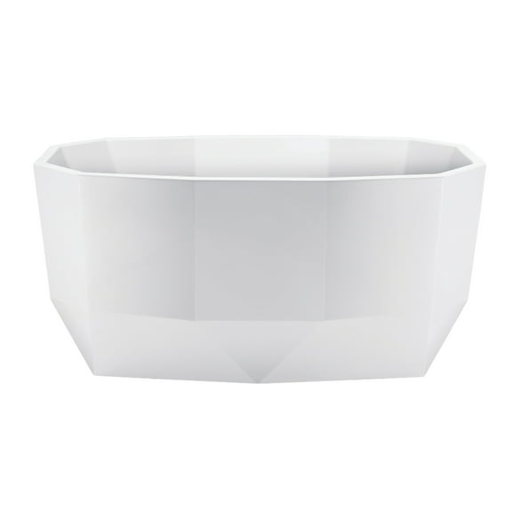 Kingston Brass VTSQ513024 51-Inch Acrylic Oval Double Ended Freestanding Tub with Drain in Glossy White