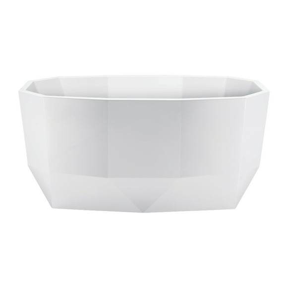 Kingston Brass VTSQ513024 51-Inch Acrylic Oval Double Ended Freestanding Tub with Drain in Glossy White