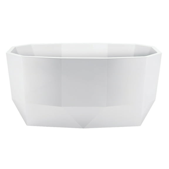 Kingston Brass VTSQ593024 59-Inch Acrylic Oval Double Ended Freestanding Tub with Drain in Glossy White