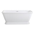 thumbnail image 1 of Aqua Eden VTSQ663124 66-Inch Acrylic Oval Rectangular Double Ended Pedestal Tub with Drain (No Faucet Drillings) in Glossy White, 1 of 10