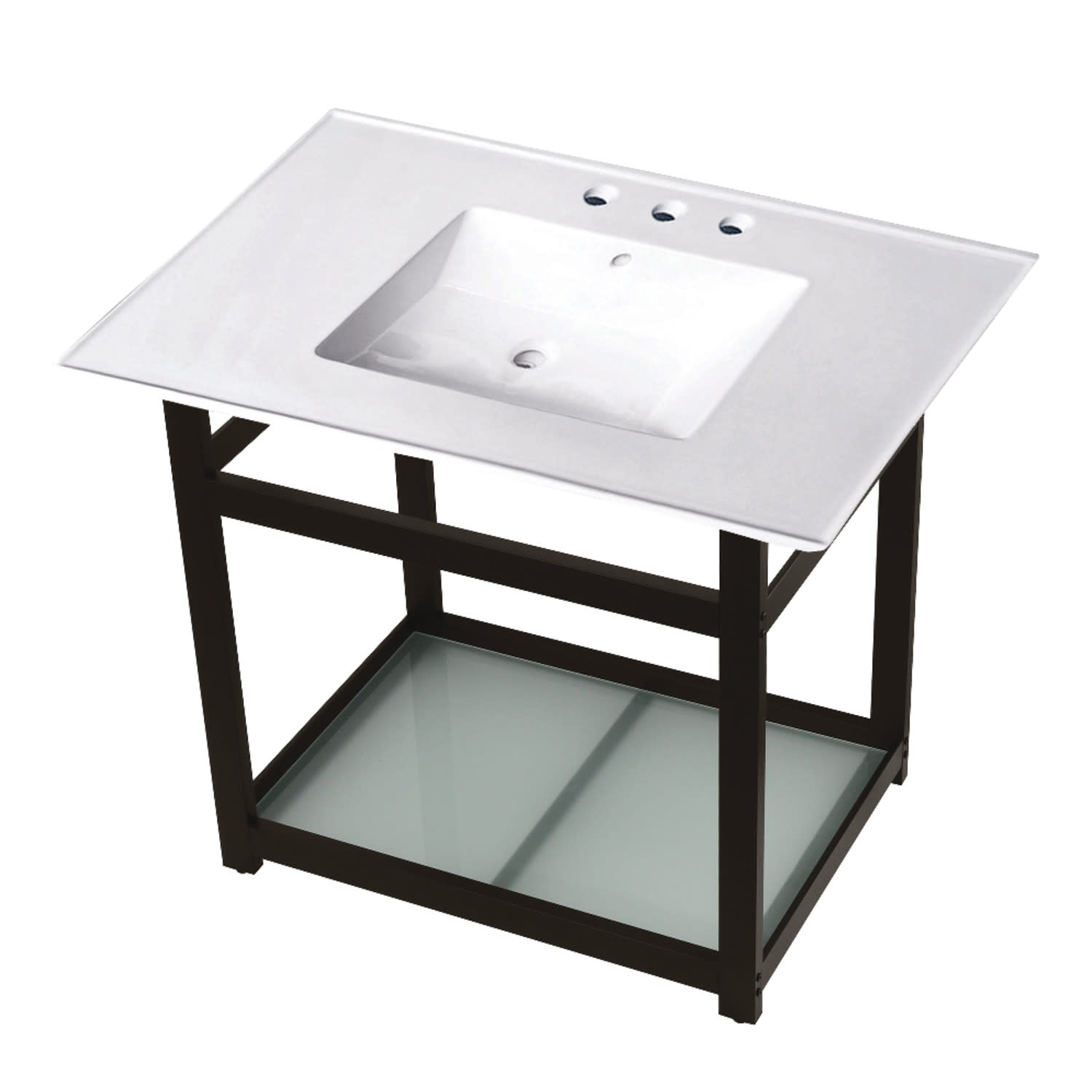 Kingston Brass Vwp3122w4bSet 31" Wide Ceramic Console Sink