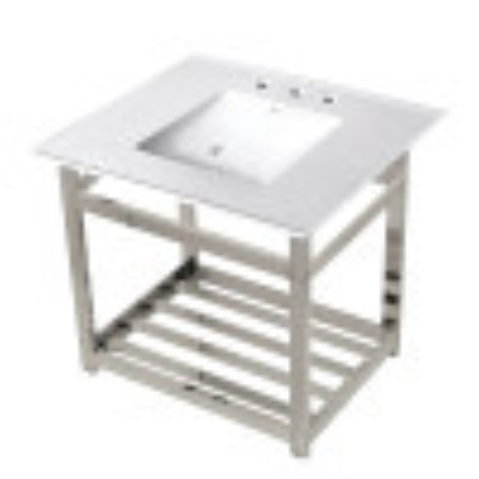 Kingston Brass VWP3122W8A6 31-Inch Ceramic Console Sink (8-Inch, 3-Hole), White/Polished Nickel