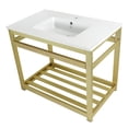 thumbnail image 1 of Kingston Brass Vwp3722a Quadras 37-3/8" Rectangular Ceramic, Steel, And Drop In Bathroom, 1 of 5
