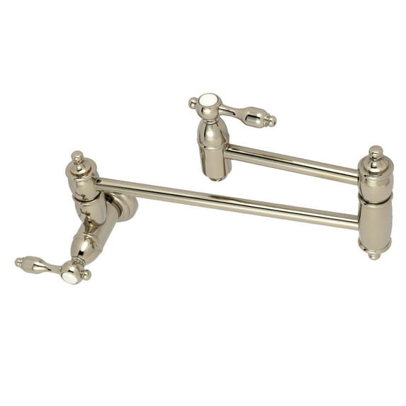 Kingston Brass KS3106TAL Tudor Wall Mount Pot Filler Faucet, Polished Nickel
