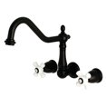thumbnail image 1 of Kingston Brass KS1020PX Heritage Two-Handle Wall Mount Roman Tub Faucet, Matte Black, 1 of 8