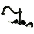 thumbnail image 1 of Kingston Brass KS1020PL Heritage Two-Handle Wall Mount Roman Tub Faucet, Matte Black, 1 of 8