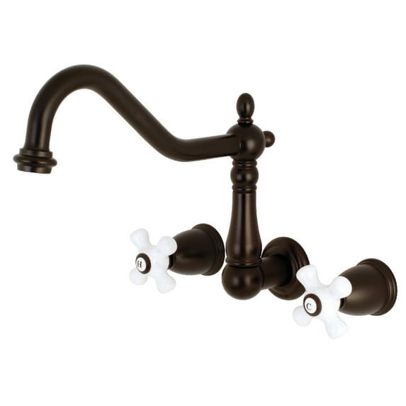 Kingston Brass KS1025PX Heritage Two-Handle Wall Mount Roman Tub Faucet, Oil Rubbed Bronze