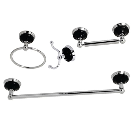 Kingston Brass Water Onyx 4-Piece Bathroom Hardware Set Polished Chrome Polished