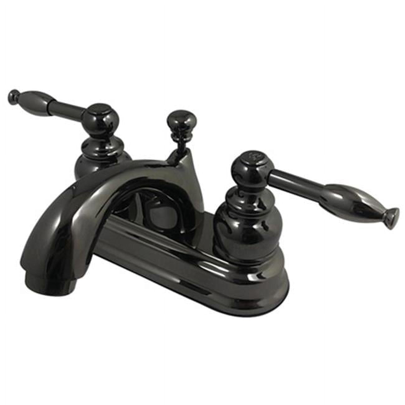 Kingston Brass KB160LP Vista Twin Canopy Maniglie 4 Inch Centerset Lavatory Rubinetto Senza Pop-up, Cromato Lucido, 4-Inch Center