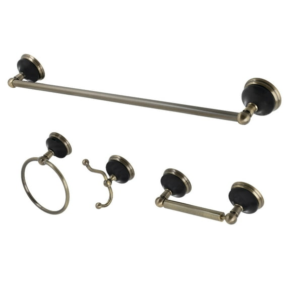 Kingston Brass Bak9111478 Water Onyx 4 Piece Bathroom Package - Brass