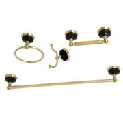 Kingston Brass  Water Onyx Bathroom Accessory Set, Brushed Brass - 4 Piece