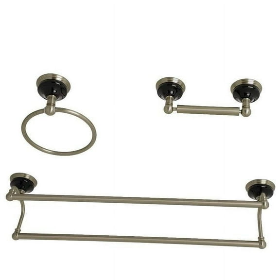 Kingston Brass BAK911348BN Water Onyx Bathroom Accessory Set, Brushed Nickel - 3 Piece