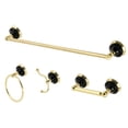 thumbnail image 1 of Kingston Brass BAK9112478PB Water Onyx 4-Piece Bathroom Accessory Set, Polished Brass, 1 of 5