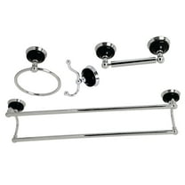 Kingston Brass BAK9113478C Water Onyx Bathroom Accessory Set, Polished Chrome - 4 Piece