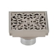 thumbnail image 1 of Kingston Brass Watercourse Scroll 4" Square Grid Shower Drain Brushed Nickel Brushed, 1 of 5