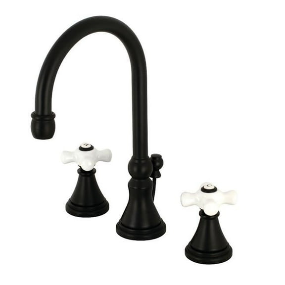 Kingston KS2980PX 8 in. Widespread Lavatory Faucet, Matte Black - 10.5 x 2.5 x 6.5 in.