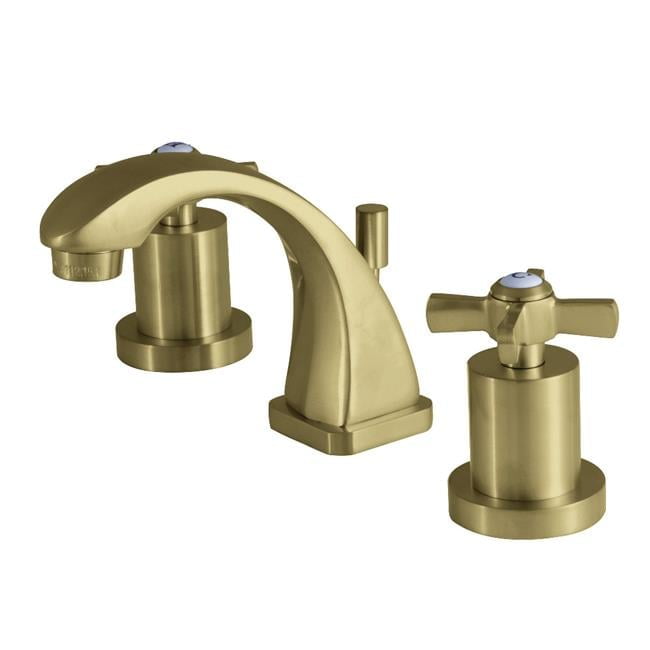 Kingston Brass Widespread Bathroom Faucets With Brushed Brass Finish KS4947ZX