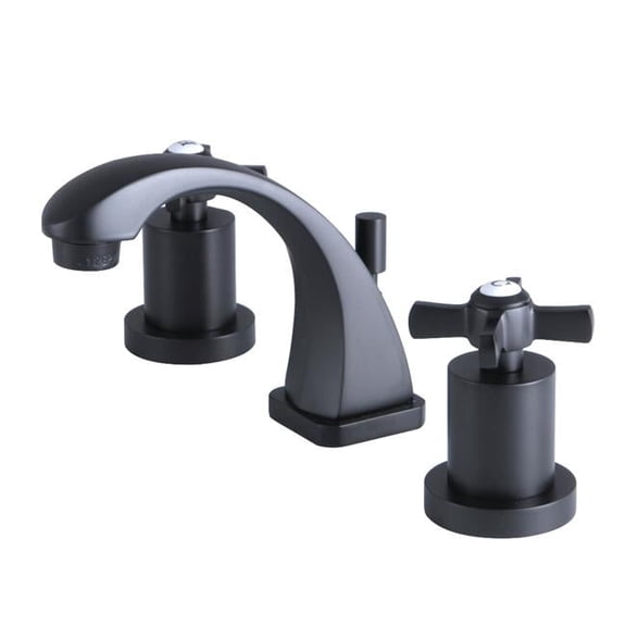 Kingston Brass KS4940ZX 8-Inch Widespread Lavatory Faucet with Brass Pop-Up, Matte Black