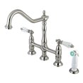 thumbnail image 1 of Kingston Brass KS1278WLL 8" Centerset Kitchen Faucet with Plastic Sprayer, SN, 1 of 2