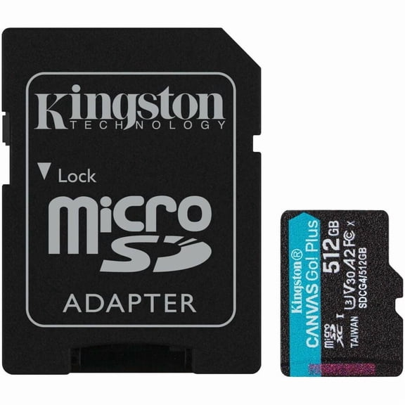 Kingston Canvas Go! Plus 512 GB Class 10/UHS-I (U3) V30 microSDXC