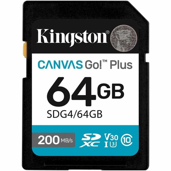 Kingston Canvas Go! Plus 64 GB Class 10/UHS-I (U3) V30 SDXC