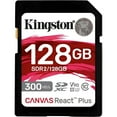 thumbnail image 1 of Kingston Canvas React Plus 128 GB Class 10/UHS-II (U3) V90 SDXC, 1 of 2