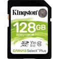 thumbnail image 1 of Kingston Canvas Select Plus 128 GB Class 10/UHS-I (U3) SDXC, 1 Pack, 1 of 2