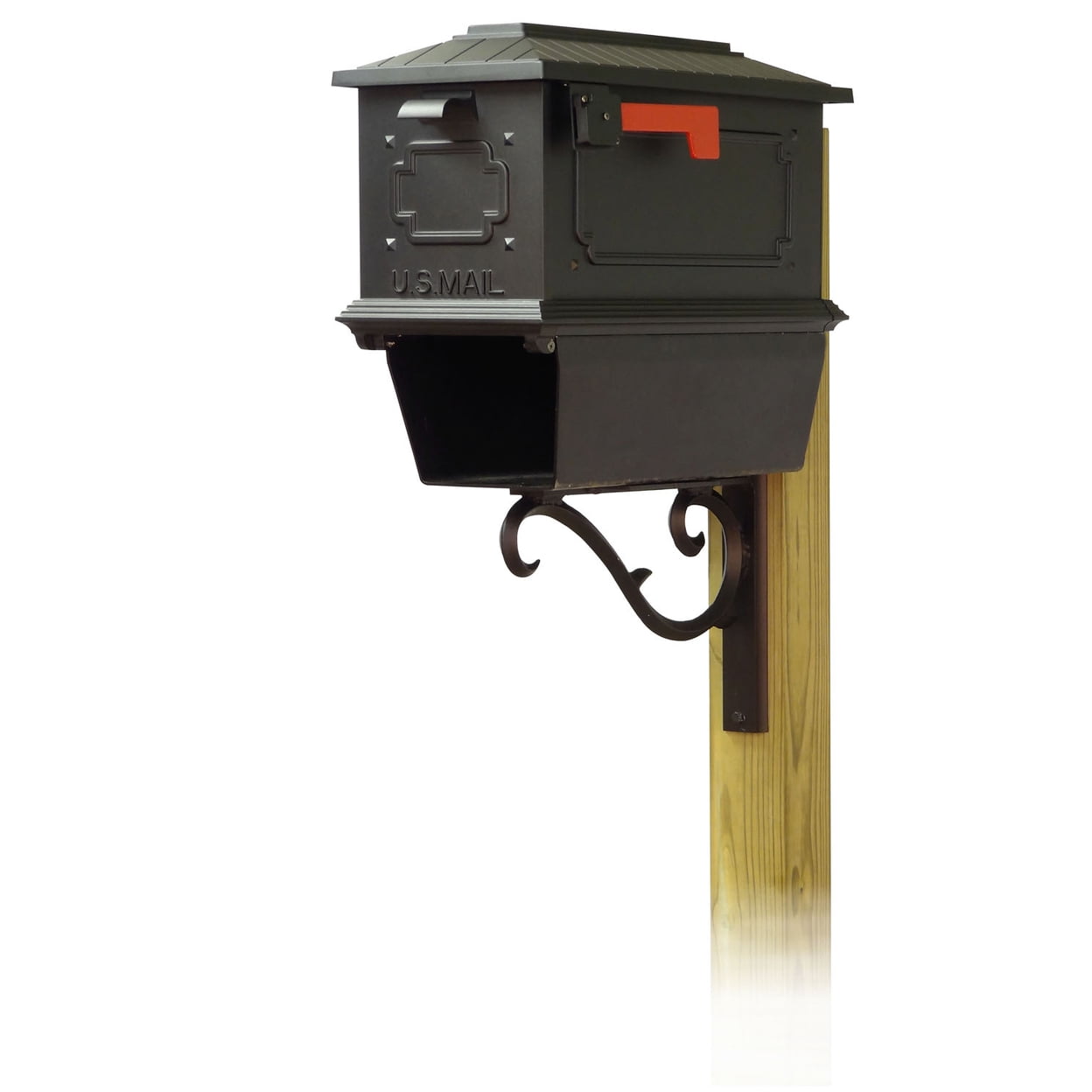 Kingston Curbside Mailbox with Newspaper tube and Sorrento front single ...