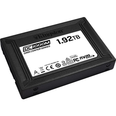 Kingston DC1000M 1.92 TB Solid State Drive, 2.5" Internal, U.2 (SFF-8639) NVMe (PCI Express NVMe 3.0 x4), Mixed Use