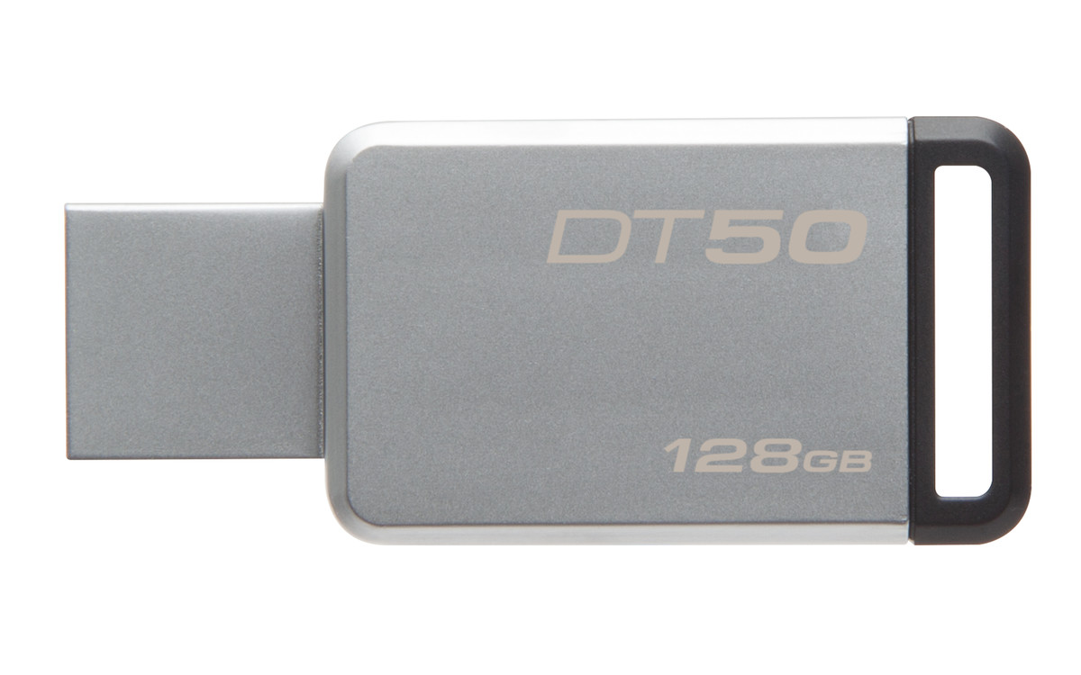 Kingston DataTraveler DT50, 128GB, USB 3.0 Flash Drive, Metal/Black Casing (DT50/128GB) - image 1 of 5