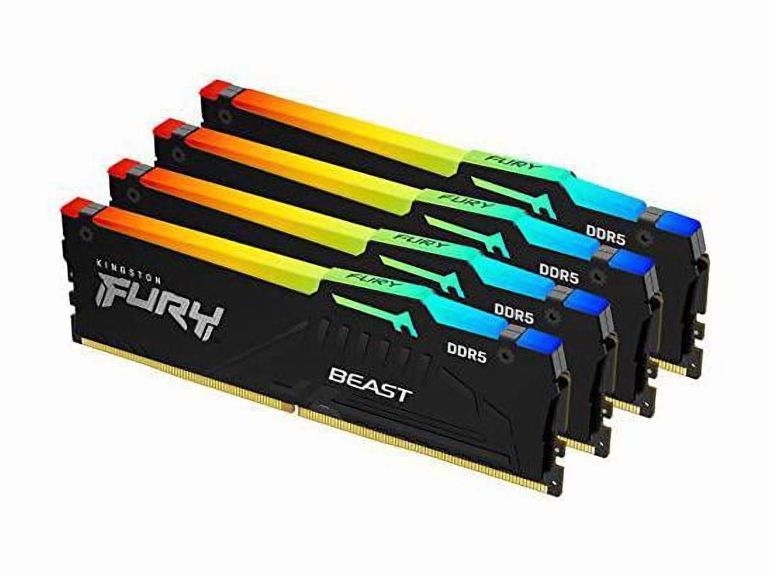 Kingston 128GB DDR5 5200MT/s CL40 DIMM RGB Memory Kit, 4x32GB