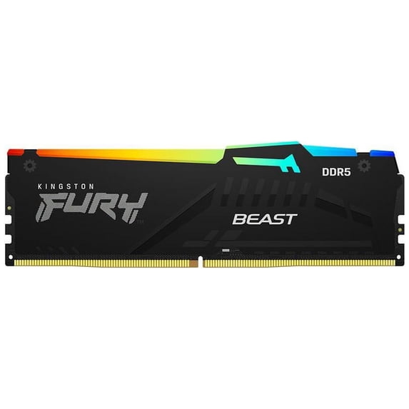 Kingston FURY Beast RGB - DDR5 - module - 16 GB - DIMM 288-pin - 5600 MT/s / PC5-44800 - CL36 - 1.25 V - unbuffered - on-die ECC - black