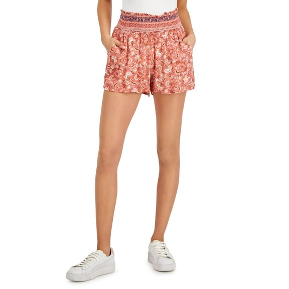 Kingston Grey Juniors' Printed Pull-On Shorts Rust Print XL