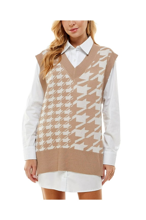 Womens Juniors Short Sweater Two Piece Dress