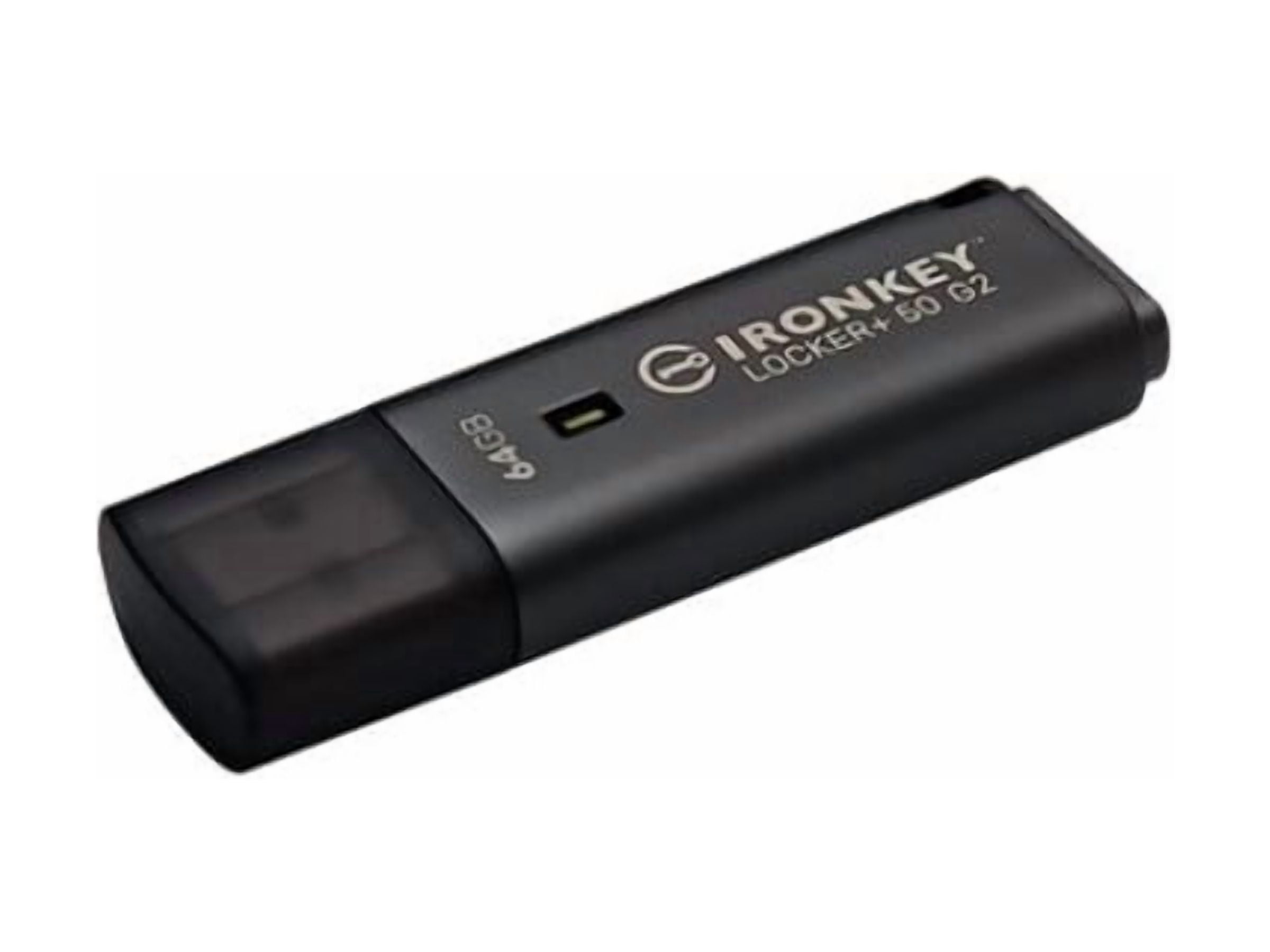 IronKey Locker+ 50 G2 USB Flash Drive - 64 GB - USB 3.0, USB 3.1, USB 3.2 (Gen 1), USB Type A - 145 MB/s Read Speed - 115 MB/s Write Speed - 256-bit AES-XTS, 256-bit AES - TAA Compliant