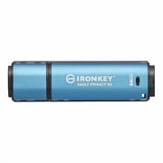IronKey Vault Privacy 50 Series 64GB USB 3.2 Gen 1 Type A Flash Drive - 64 GB - USB 3.2 Gen 1 Type A - 250 MB/s Read Speed - 180 MB/s Write Speed - Blue - 256-bit AES - TAA Co...