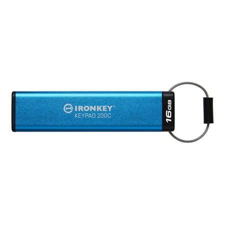 IronKey Keypad 200 16GB USB 3.2 Gen 1 Type C Flash Drive IKKP200C16GB