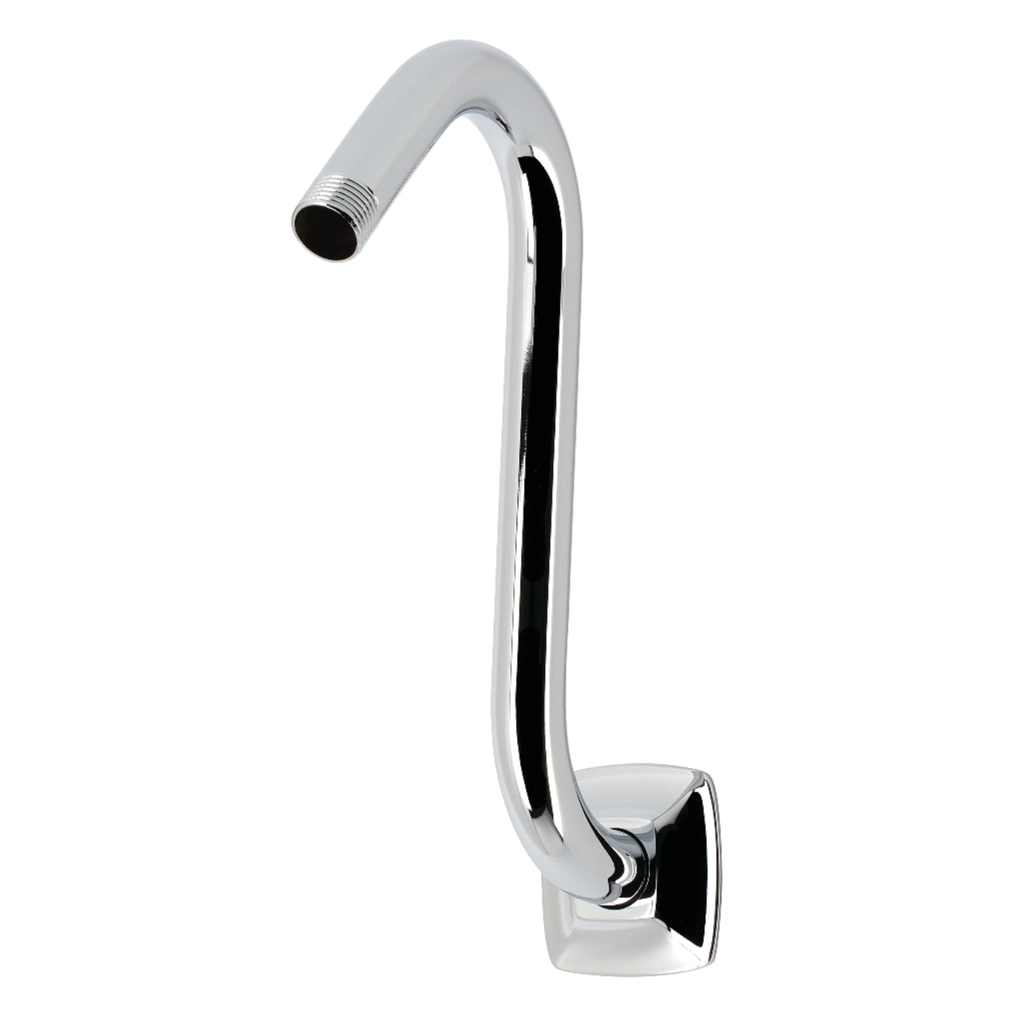 Kingston K152AK11 Gehry S-Shape Shower Arm with Square Flange, Polished Chrome