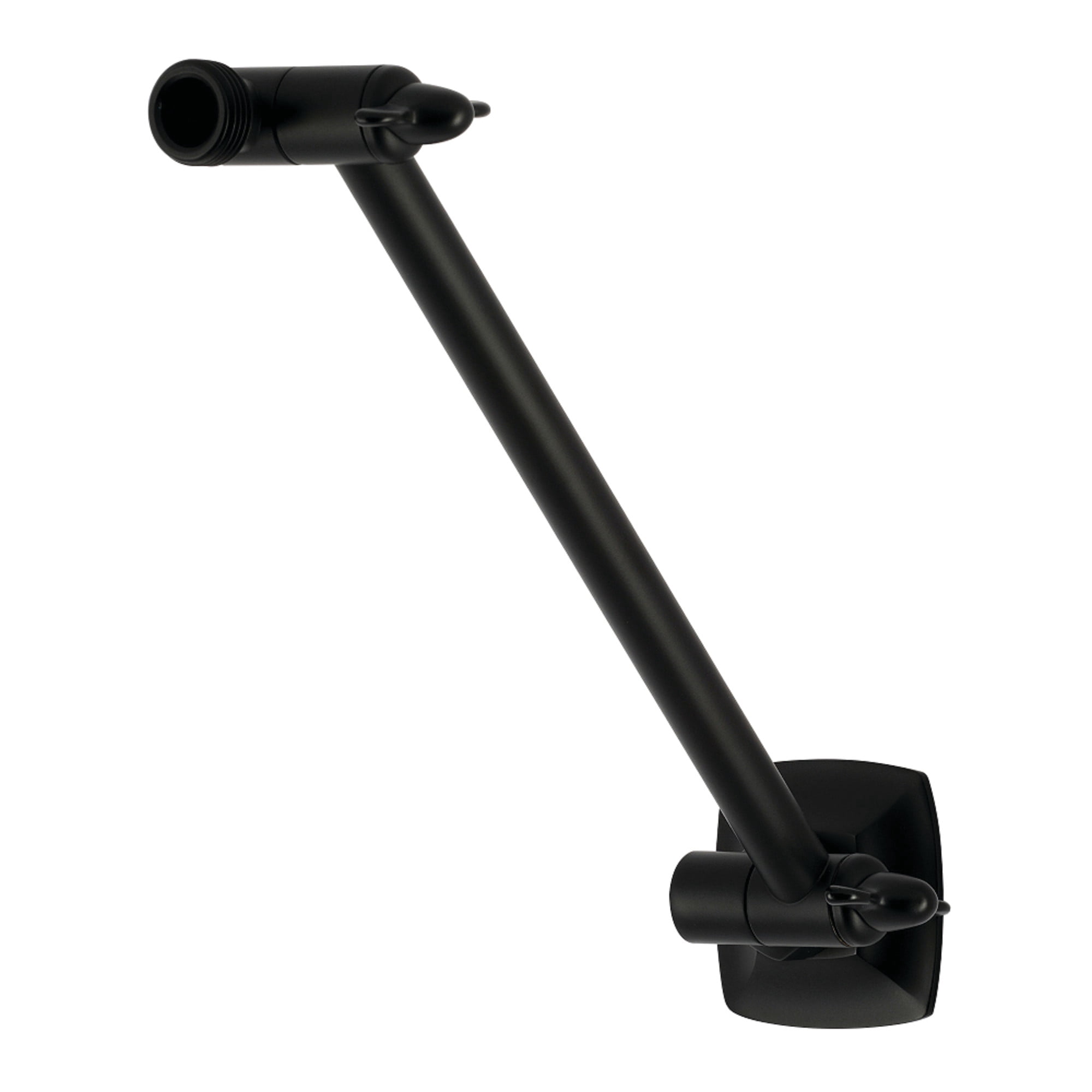 Kingston K153AK10 Gehry 10" Adjustable High-Low Shower Arm with Square Flange, Matte Black