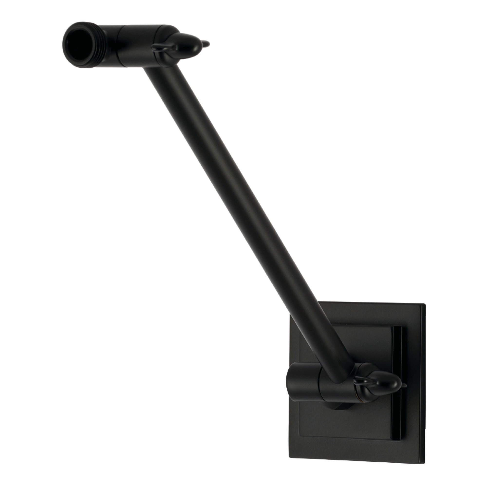 Kingston K153AK30 Claremont 10" Adjustable High-Low Shower Arm with Square Flange, Matte Black