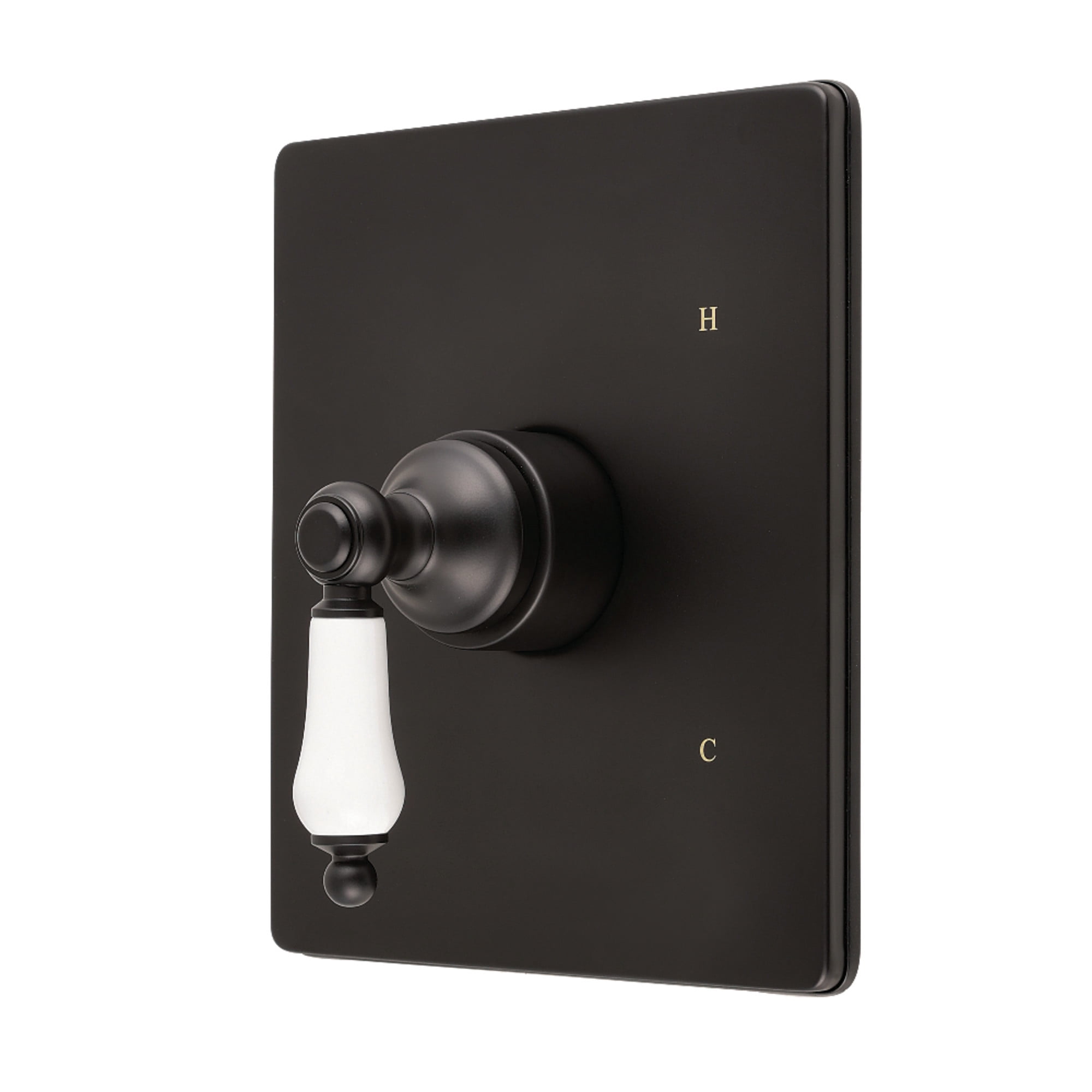 Kingston KB6340PLE Demure Single-Handle Pressure Balanced Shower Valve and Trim Set - Valve Included, Matte Black