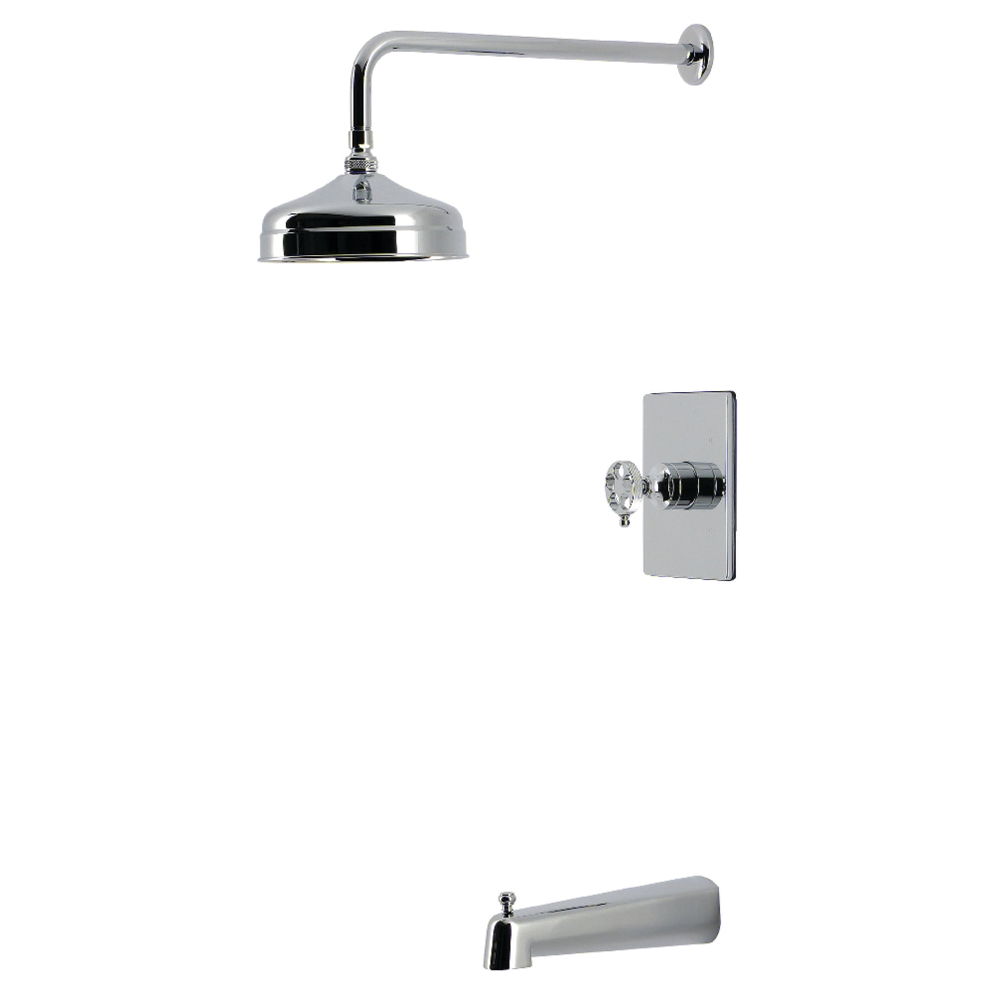 Kingston KB6341RKZ Wendell Knurled Single-Handle Pressure Balanced Tub and Shower Faucet, Polished Chrome