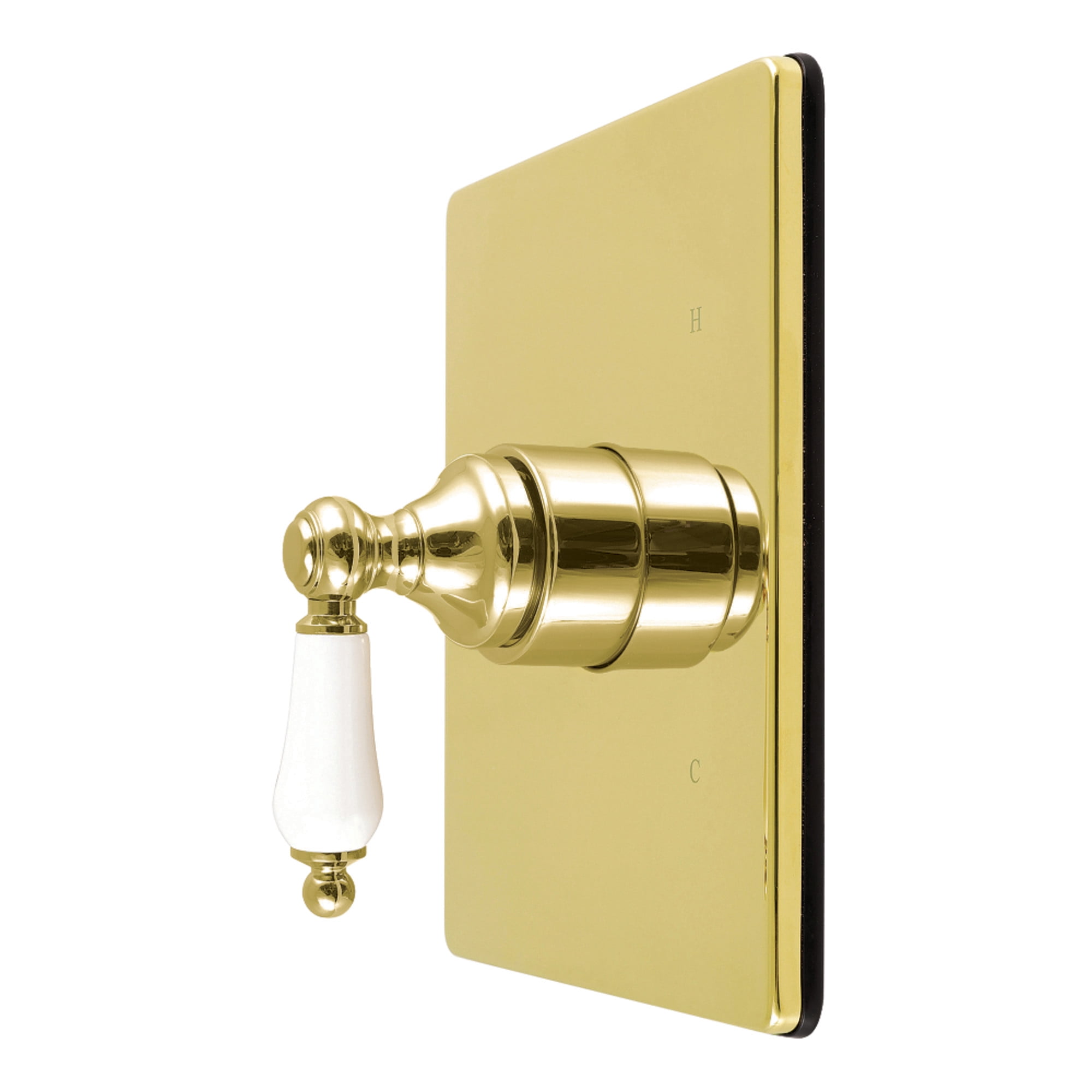 Kingston KB6342PLE Demure Single-Handle Pressure Balanced Shower Valve and Trim Set - Valve Included, Polished Brass