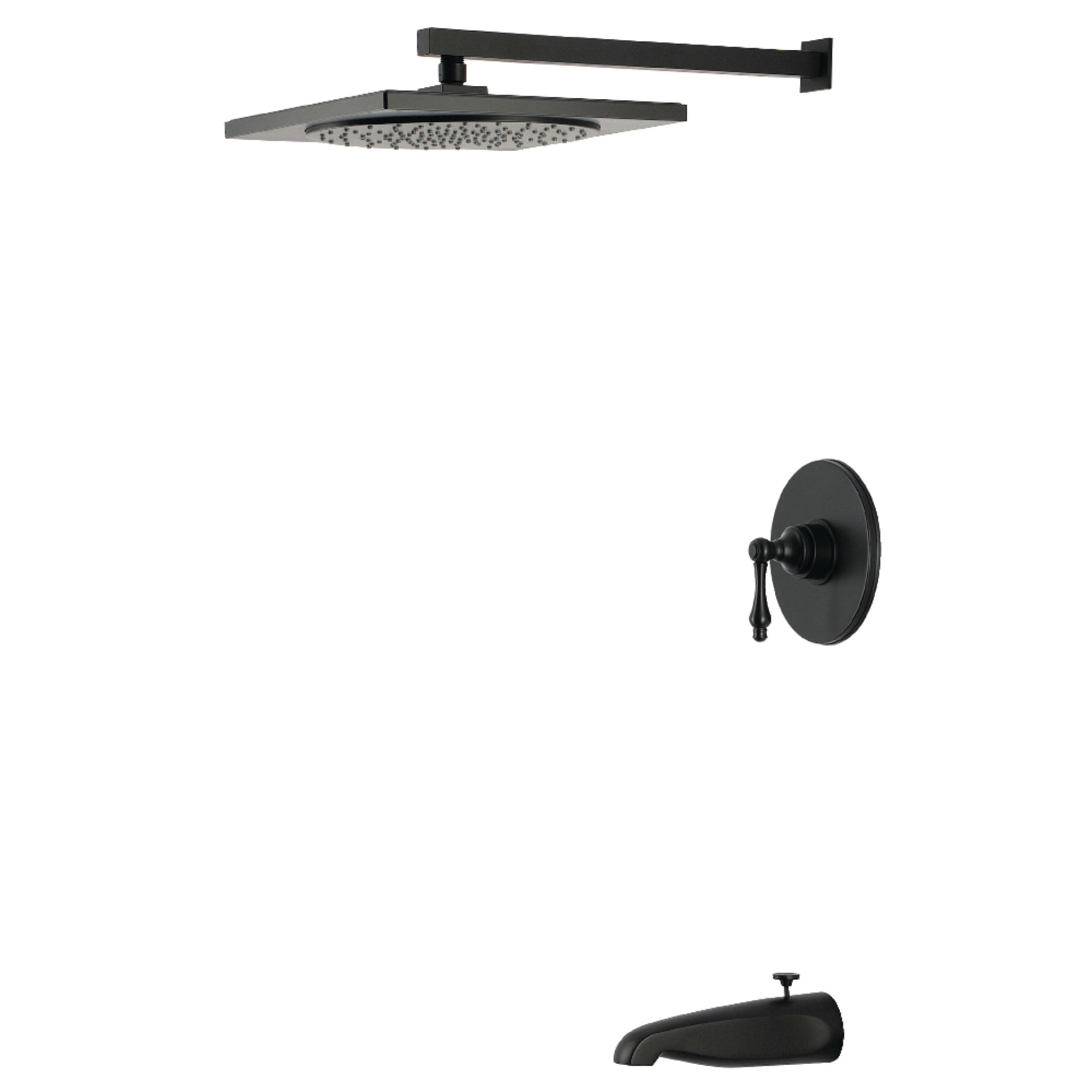 Kingston KB8330AL Restoration Single-Handle Pressure Balanced Tub and Shower Faucet, Matte Black