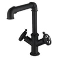 thumbnail image 1 of Kingston LS6500CG Fuller Two-Handle Single-Hole Kitchen Faucet, Matte Black, 1 of 4