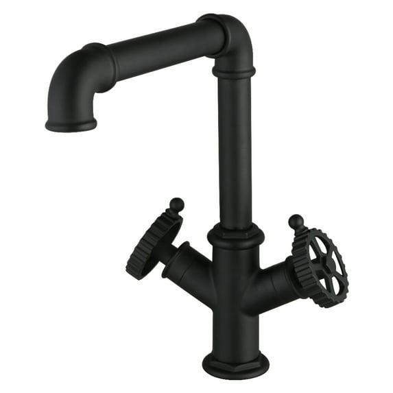 Kingston LS6500CG Fuller Two-Handle Single-Hole Kitchen Faucet, Matte Black