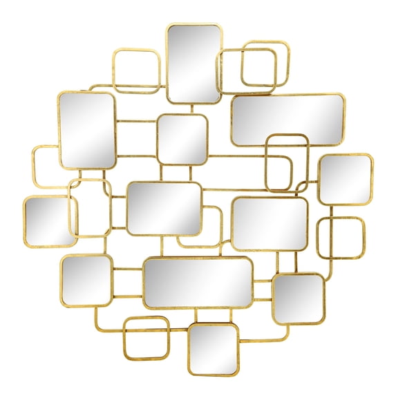Kingston Living 39" Gold Accent Wall Decor with Mirrors